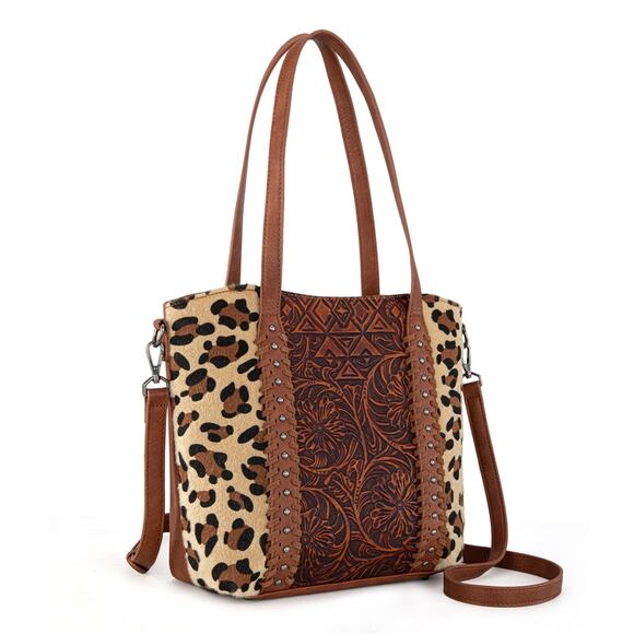 Montana West Leopard Tooled Concealed Carry Tote/Crossbody *NEW in Package* - Picture 2 of 5